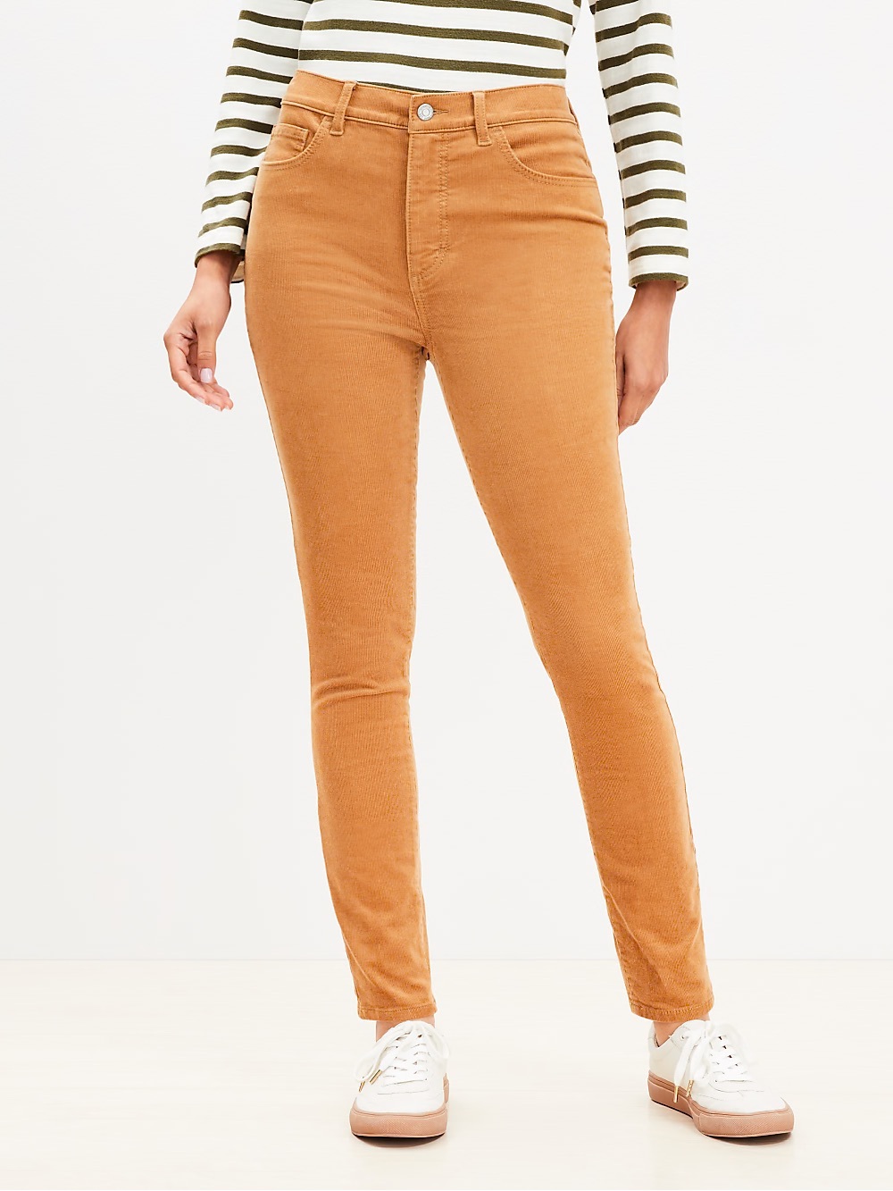 LOFT High-Rise Skinny Corduroy Jeans in Camel